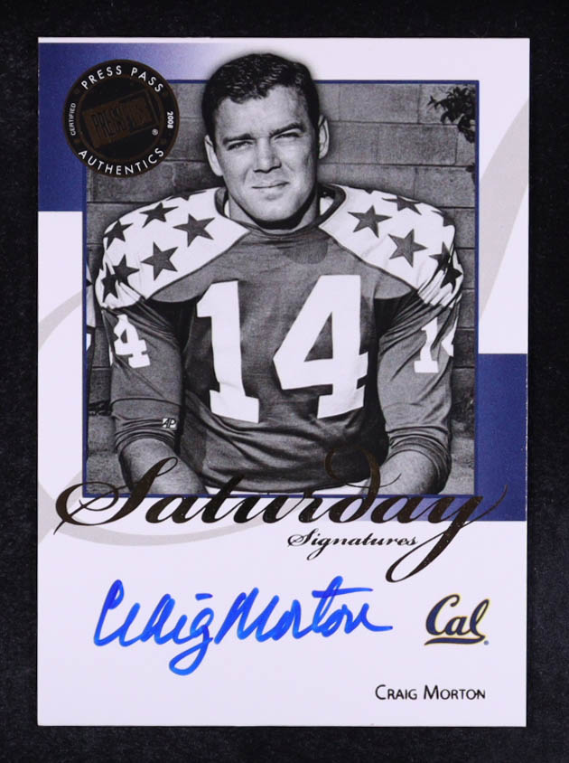 Craig Morton 2008 Press Pass Legends Saturday Signatures #SSCM at PristineAuction.com Craig Morton 2008 Press Pass Legends Saturday Signatures #SSCM at PristineAuction.com