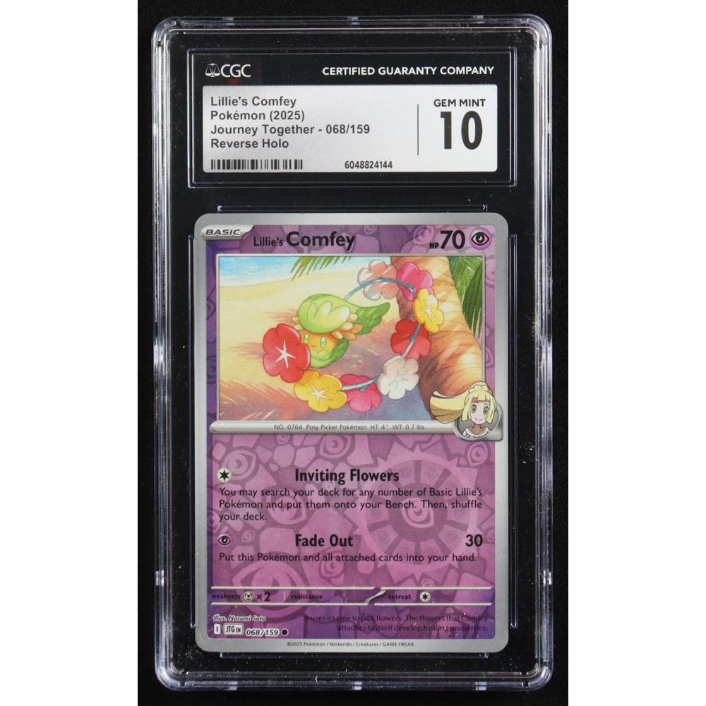 Lillie's Comfey 2025 Pokemon Journey Together #068 (CGC 10) at PristineAuction.com