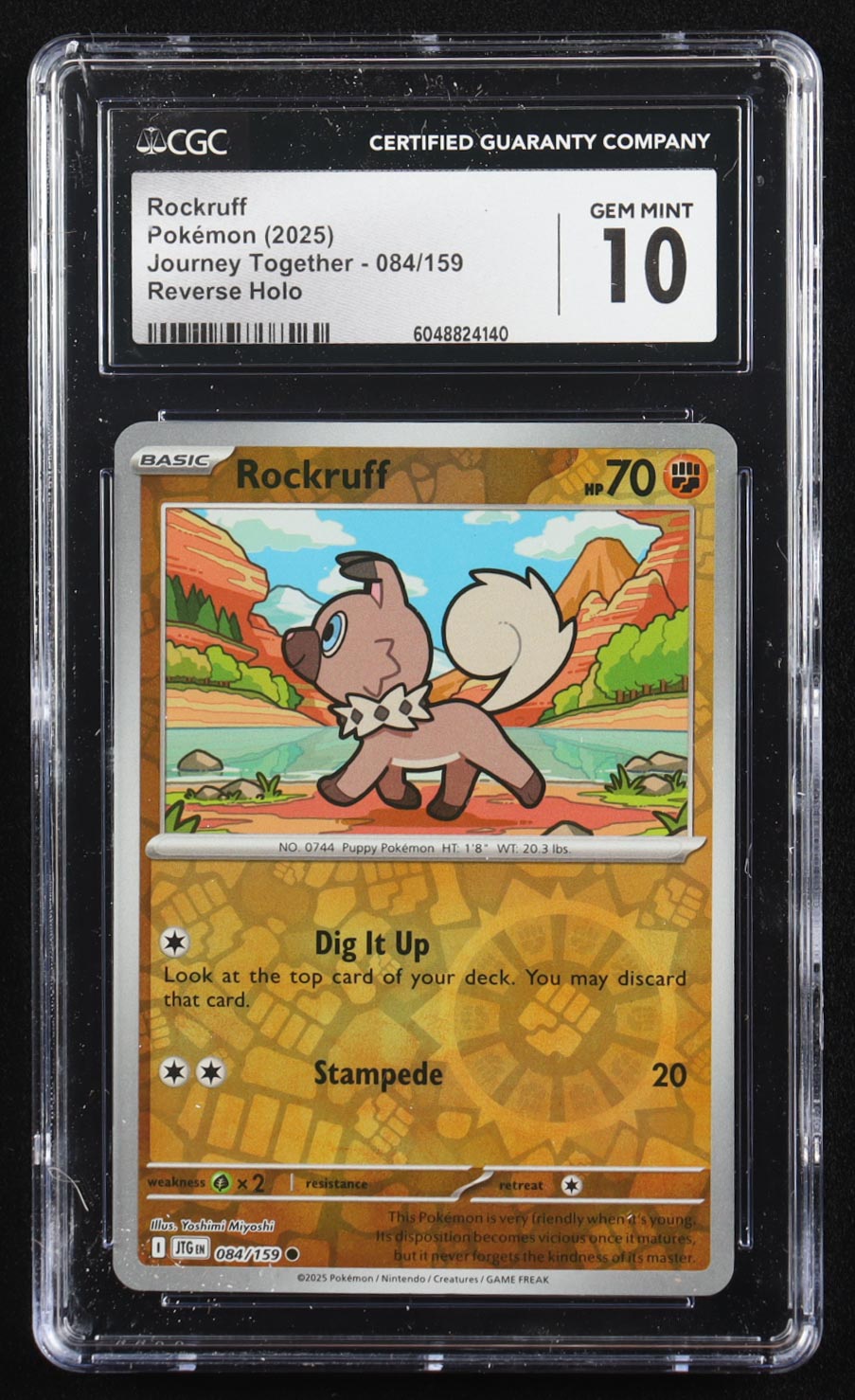 Rockruff 2025 Pokemon Journey Together #084 (CGC 10) at PristineAuction.com Rockruff 2025 Pokemon Journey Together #084 (CGC 10) at PristineAuction.com