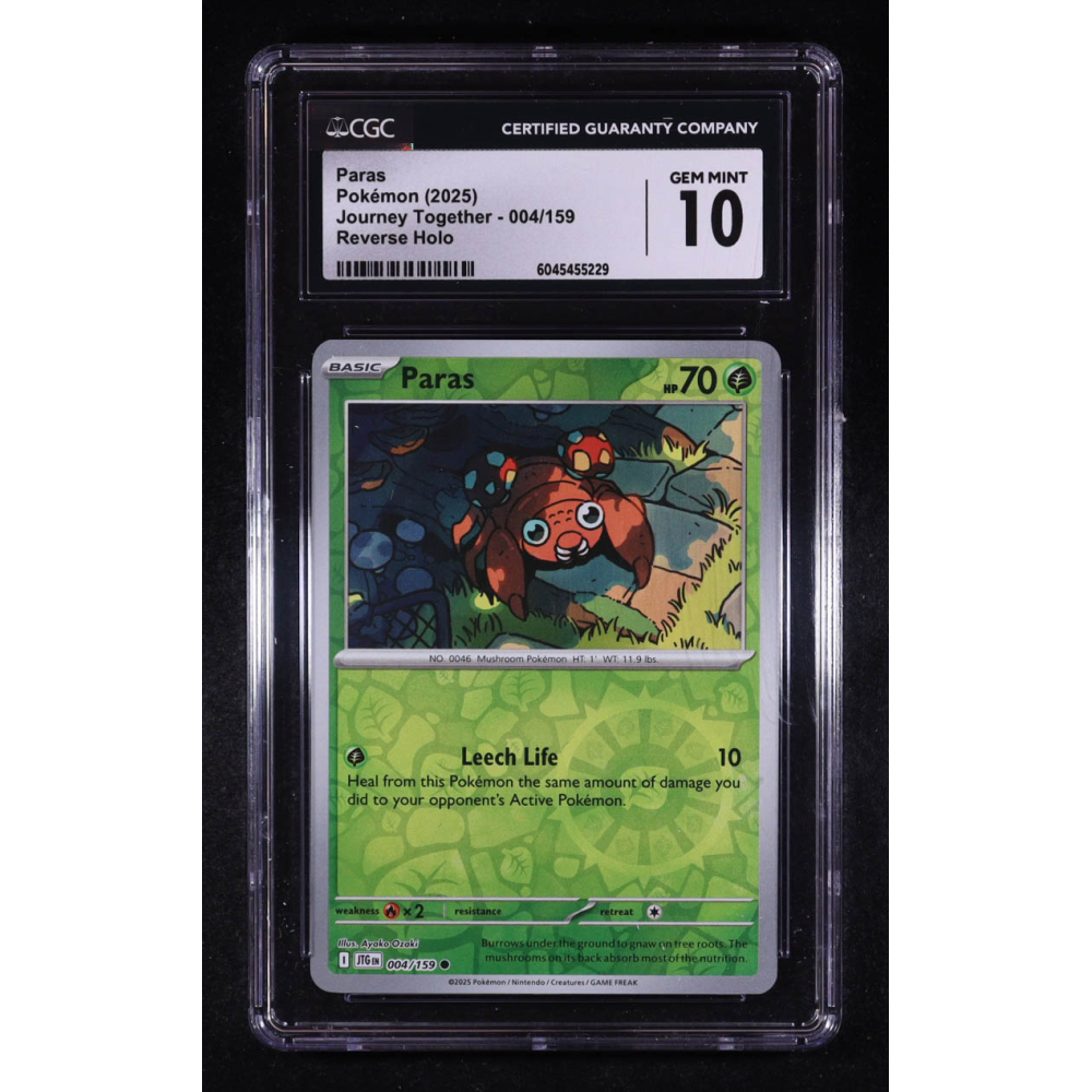 Paras 2025 Pokemon Journey Together #004 (CGC 10) at PristineAuction.com
