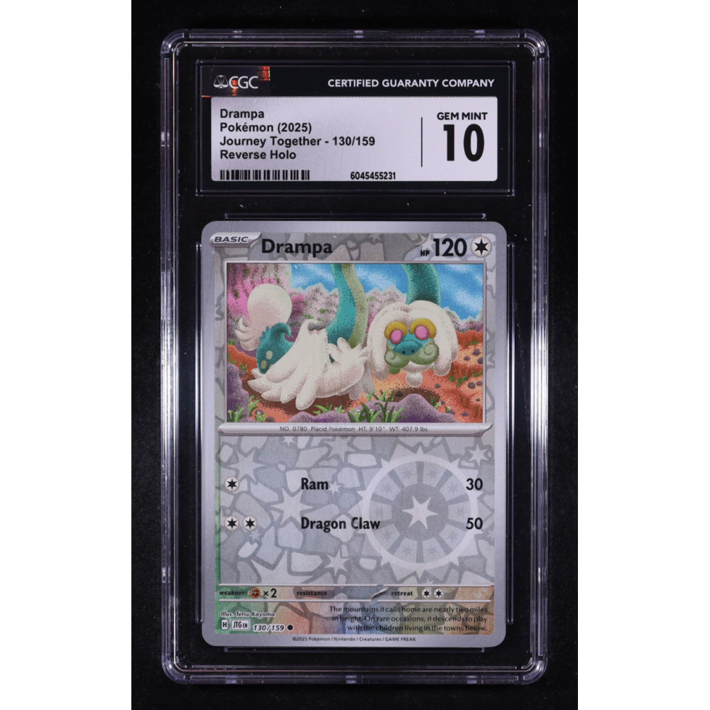 Drampa 2025 Pokemon Journey Together #130 (CGC 10) at PristineAuction.com