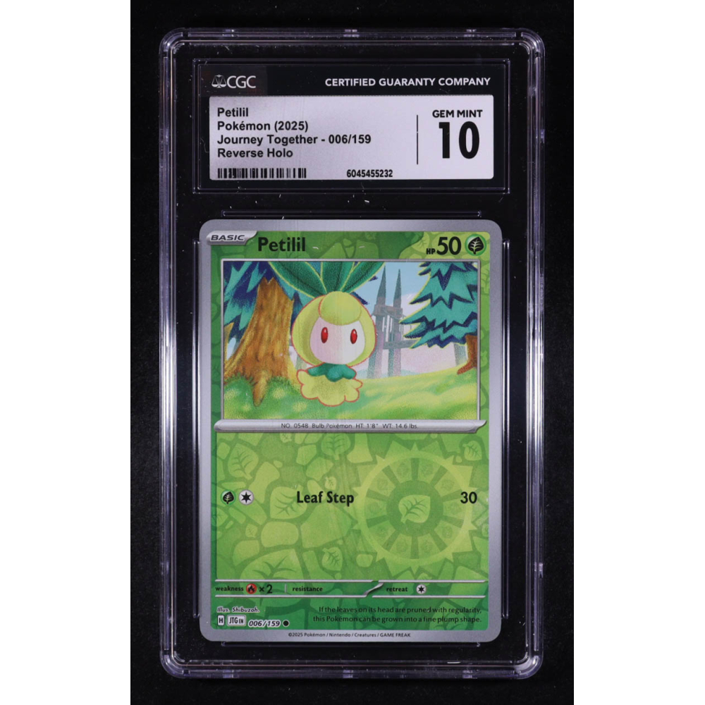 Petilil 2025 Pokemon Journey Together #006 (CGC 10) at PristineAuction.com