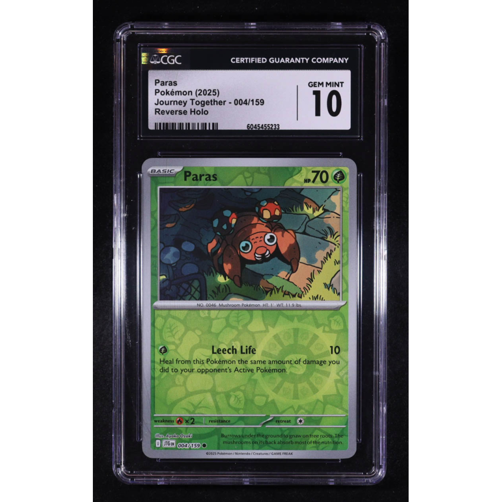 Paras 2025 Pokemon Journey Together #004 (CGC 10) at PristineAuction.com