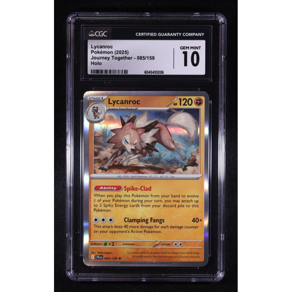 Lycanroc 2025 Pokemon Journey Together #085 (CGC 10) at PristineAuction.com