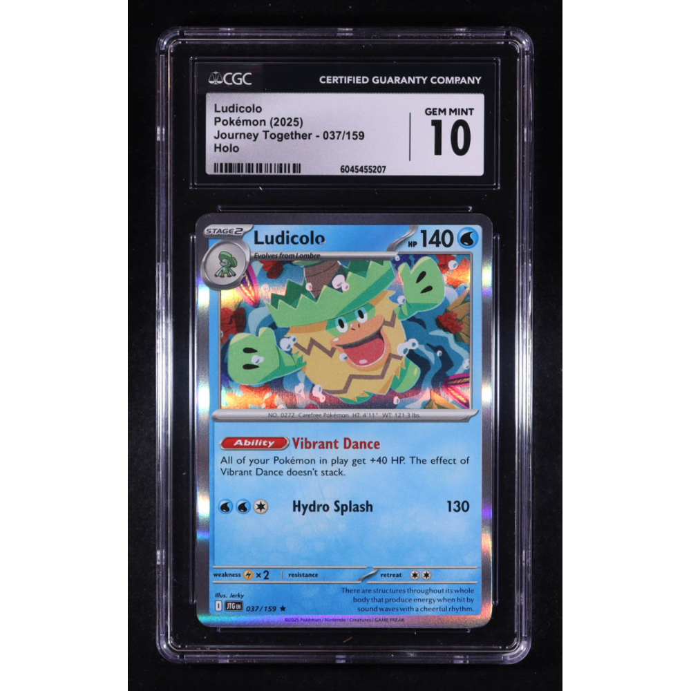 Ludicolo 2025 Pokemon Journey Together #037 (CGC 10) at PristineAuction.com