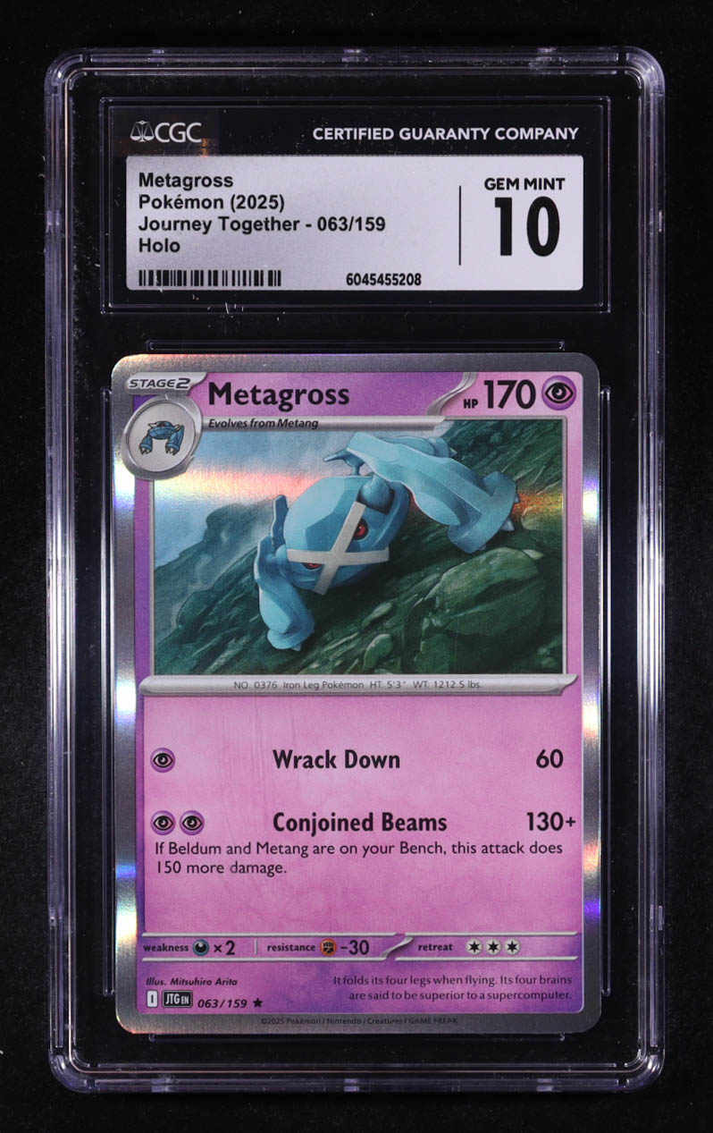 Metagross 2025 Pokemon Journey Together #063 (CGC 10) at PristineAuction.com Metagross 2025 Pokemon Journey Together #063 (CGC 10) at PristineAuction.com