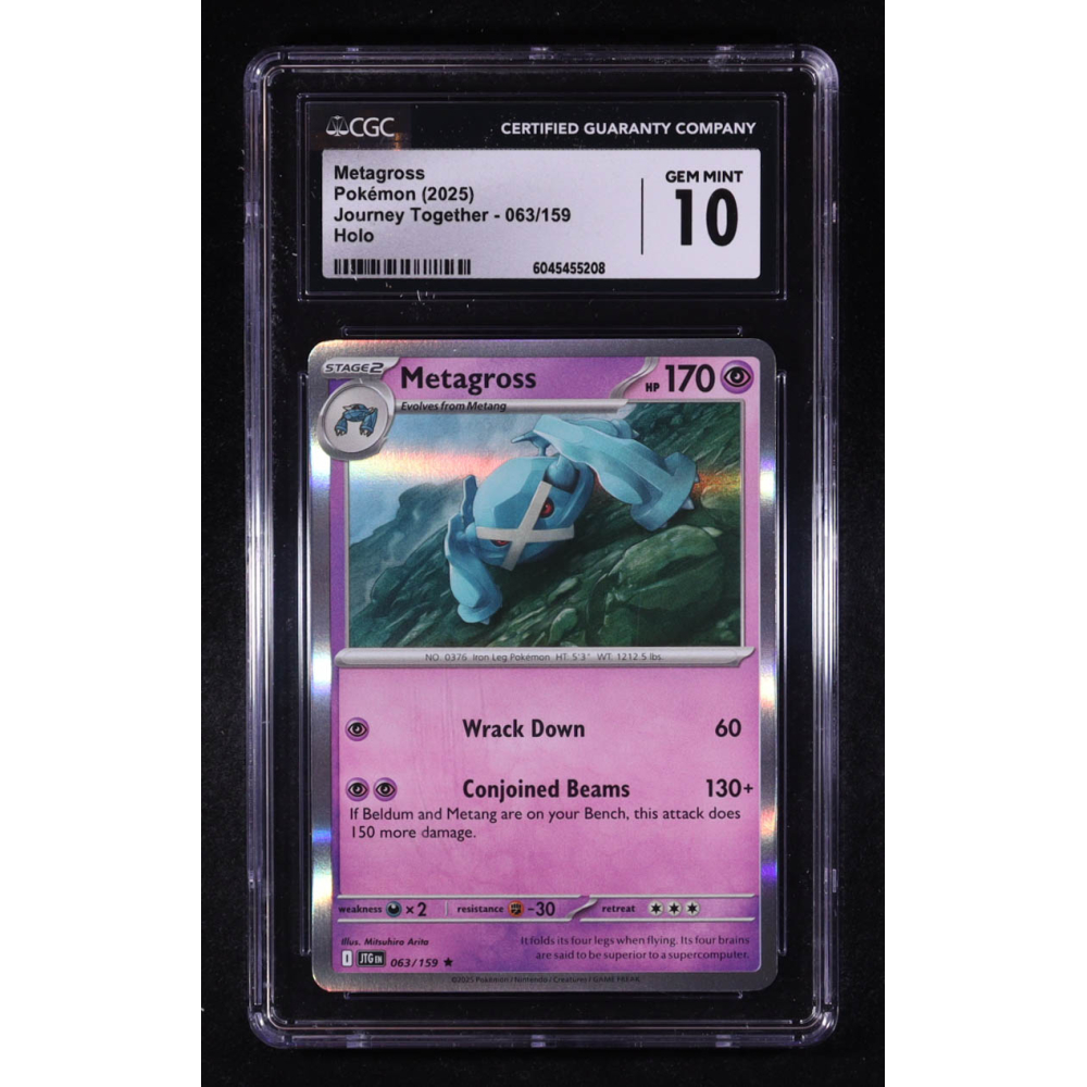 Metagross 2025 Pokemon Journey Together #063 (CGC 10) at PristineAuction.com