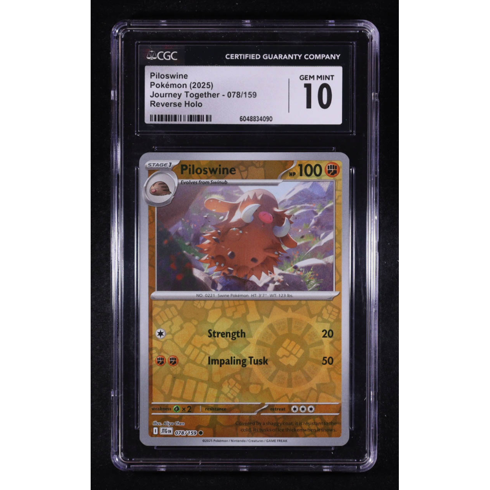 Piloswine 2025 Pokemon Journey Together #078 (CGC 10) at PristineAuction.com