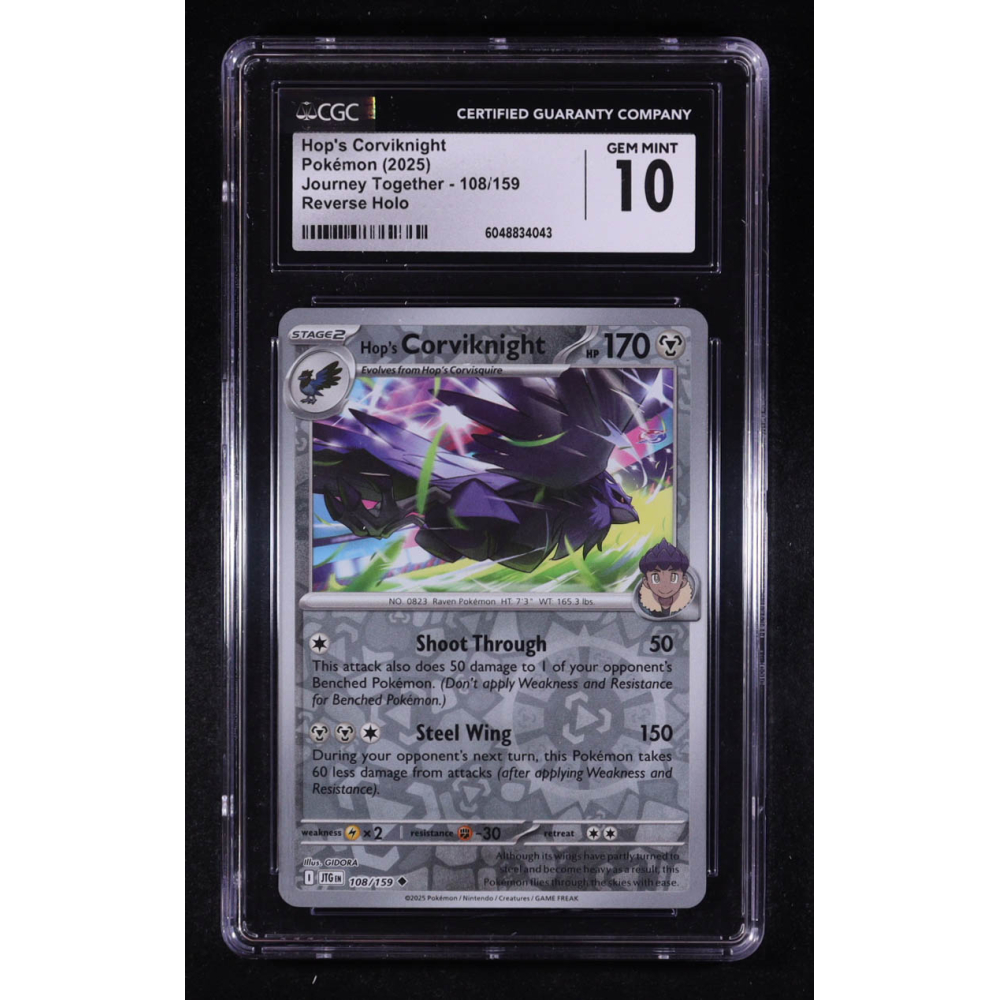 Hop's Corviknight 2025 Pokemon Journey Together #108 (CGC 10) at PristineAuction.com