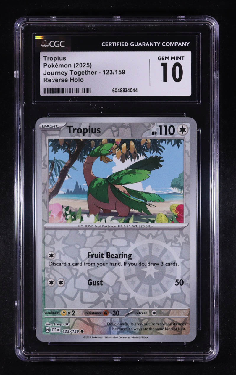 Tropius 2025 Pokemon Journey Together #123 (CGC 10) at PristineAuction.com Tropius 2025 Pokemon Journey Together #123 (CGC 10) at PristineAuction.com