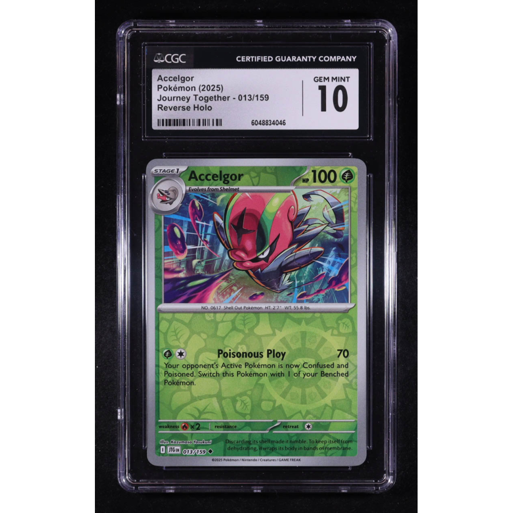 Accelgor 2025 Pokemon Journey Together #013 (CGC 10) at PristineAuction.com