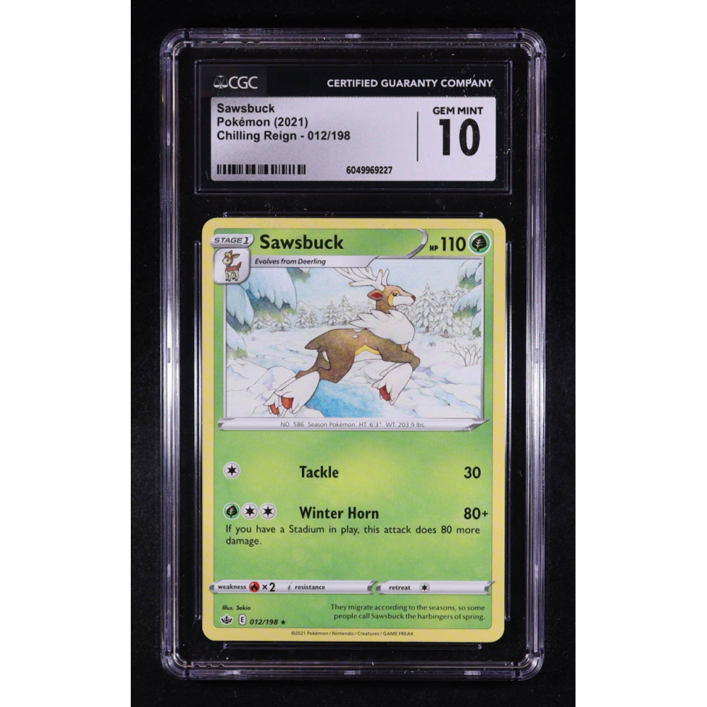 Sawsbuck 2021 Pokemon Chilling Reign #012 (CGC 10) at PristineAuction.com
