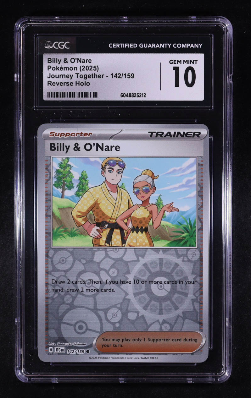 Billy & O'Nare 2025 Pokemon Journey Together #142 (CGC 10) at PristineAuction.com Billy & O'Nare 2025 Pokemon Journey Together #142 (CGC 10) at PristineAuction.com