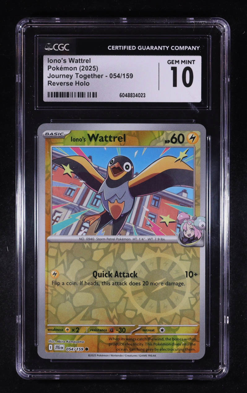Iono's Wattrel 2025 Pokemon Journey Together #054 (CGC 10) at PristineAuction.com Iono's Wattrel 2025 Pokemon Journey Together #054 (CGC 10) at PristineAuction.com