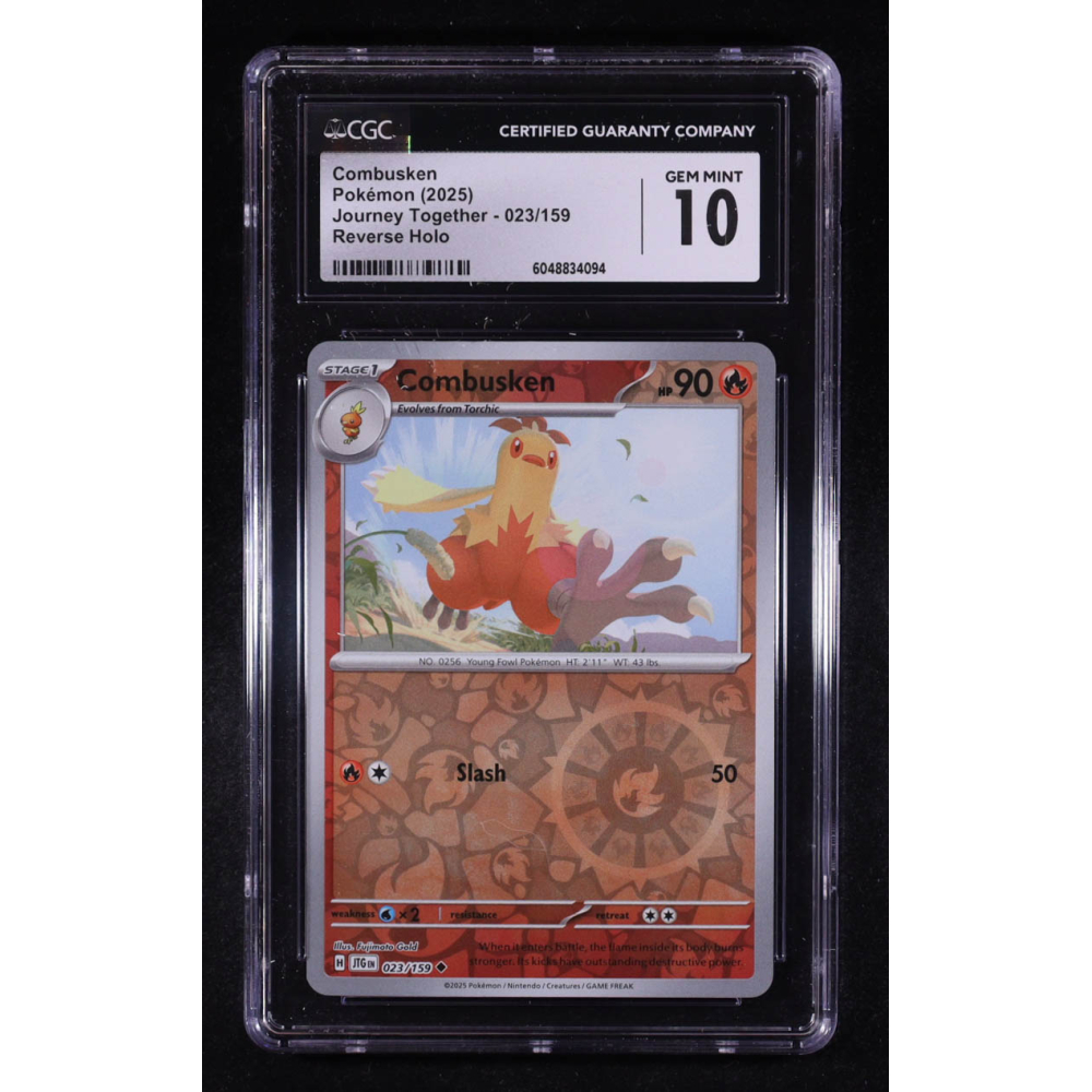 Combusken 2025 Pokemon Journey Together #023 (CGC 10) at PristineAuction.com