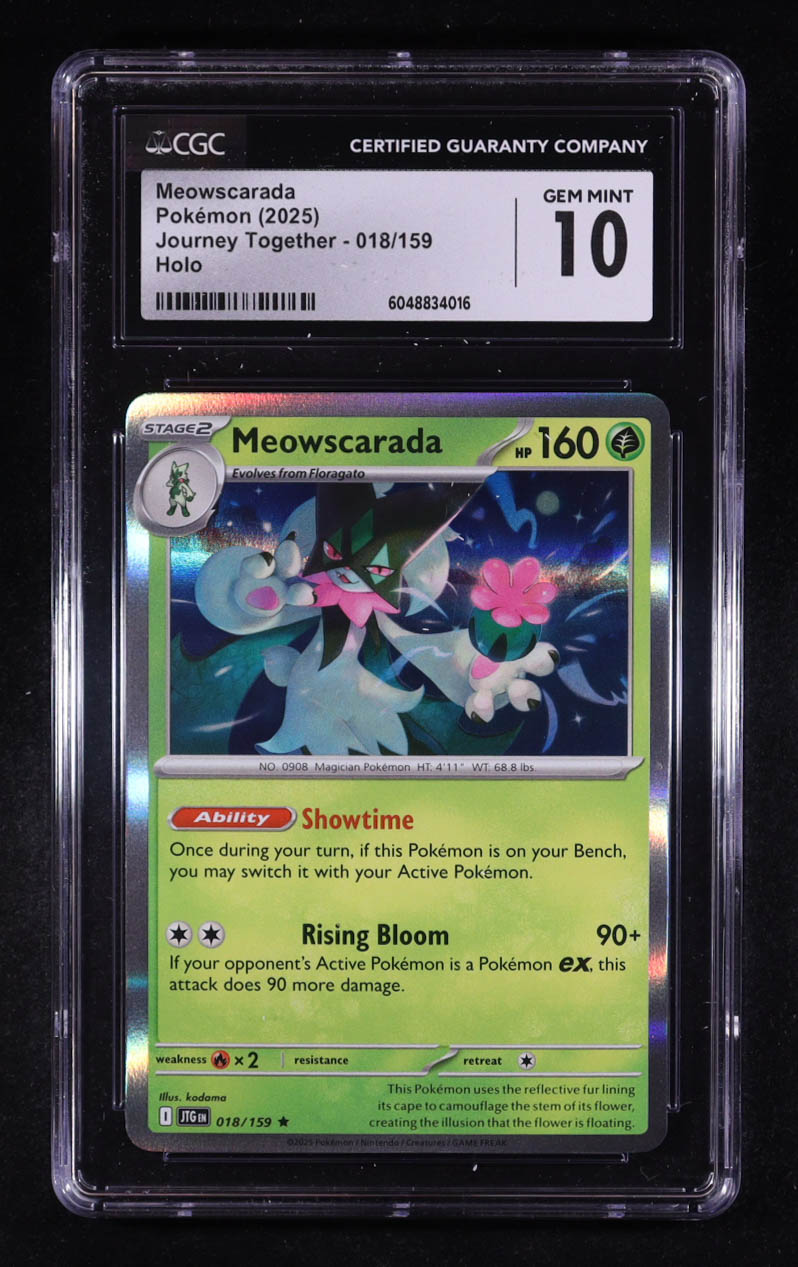 Meowscarada 2025 Pokemon Journey Together #018 (CGC 10) at PristineAuction.com Meowscarada 2025 Pokemon Journey Together #018 (CGC 10) at PristineAuction.com