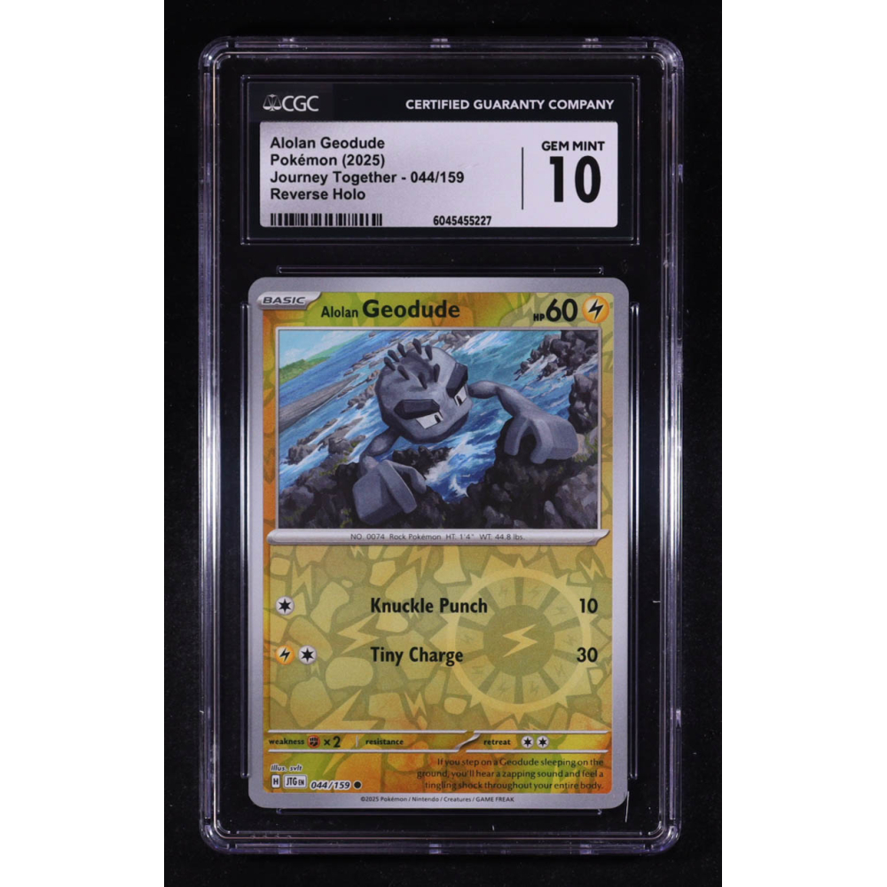 Alolan Geodude 2025 Pokemon Journey Together #044 (CGC 10) at PristineAuction.com