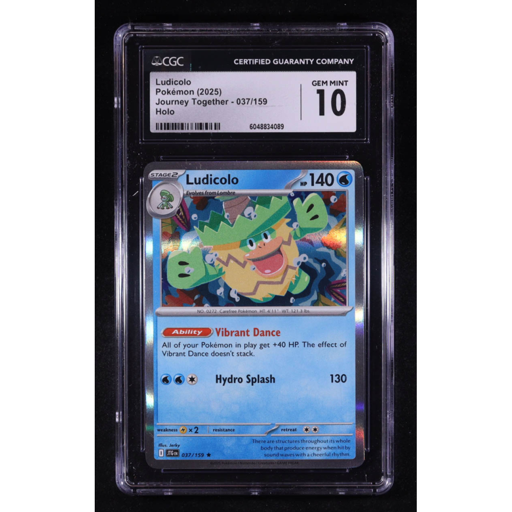 Ludicolo 2025 Pokemon Journey Together #037 (CGC 10) at PristineAuction.com