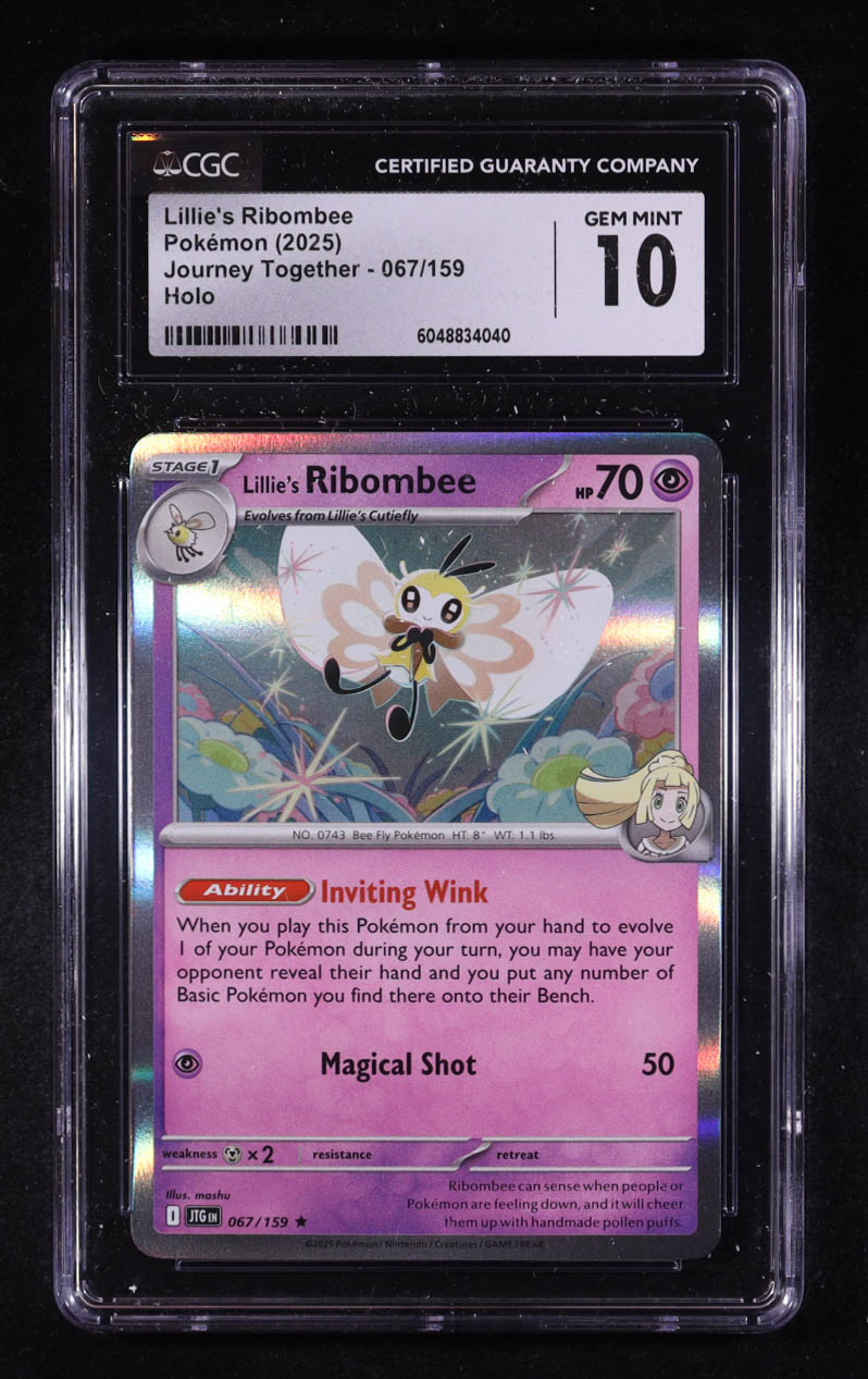 Lillie's Ribombee 2025 Pokemon Journey Together #067 (CGC 10) at PristineAuction.com Lillie's Ribombee 2025 Pokemon Journey Together #067 (CGC 10) at PristineAuction.com