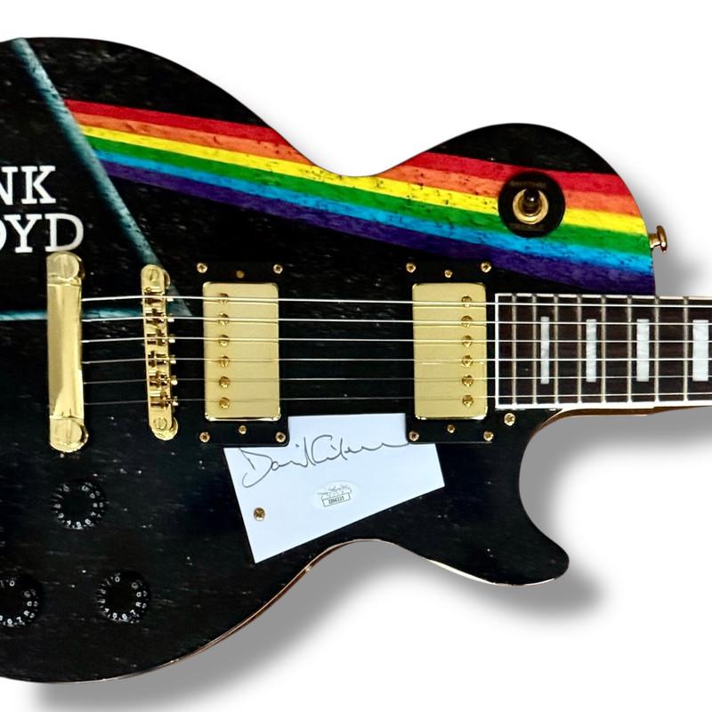 David Gilmour Signed "Pink Floyd: Dark Side of the Moon" Custom Les Paul Guitar (JSA) at PristineAuction.com David Gilmour Signed "Pink Floyd: Dark Side of the Moon" Custom Les Paul Guitar (JSA) at PristineAuction.com