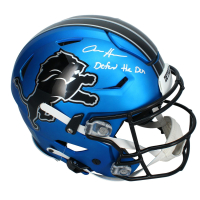 Aidan Hutchinson Signed Lions Full-Size Authentic On-Field Speedflex Helmet Inscribed "Defend the Den" (Beckett) at PristineAuction.com