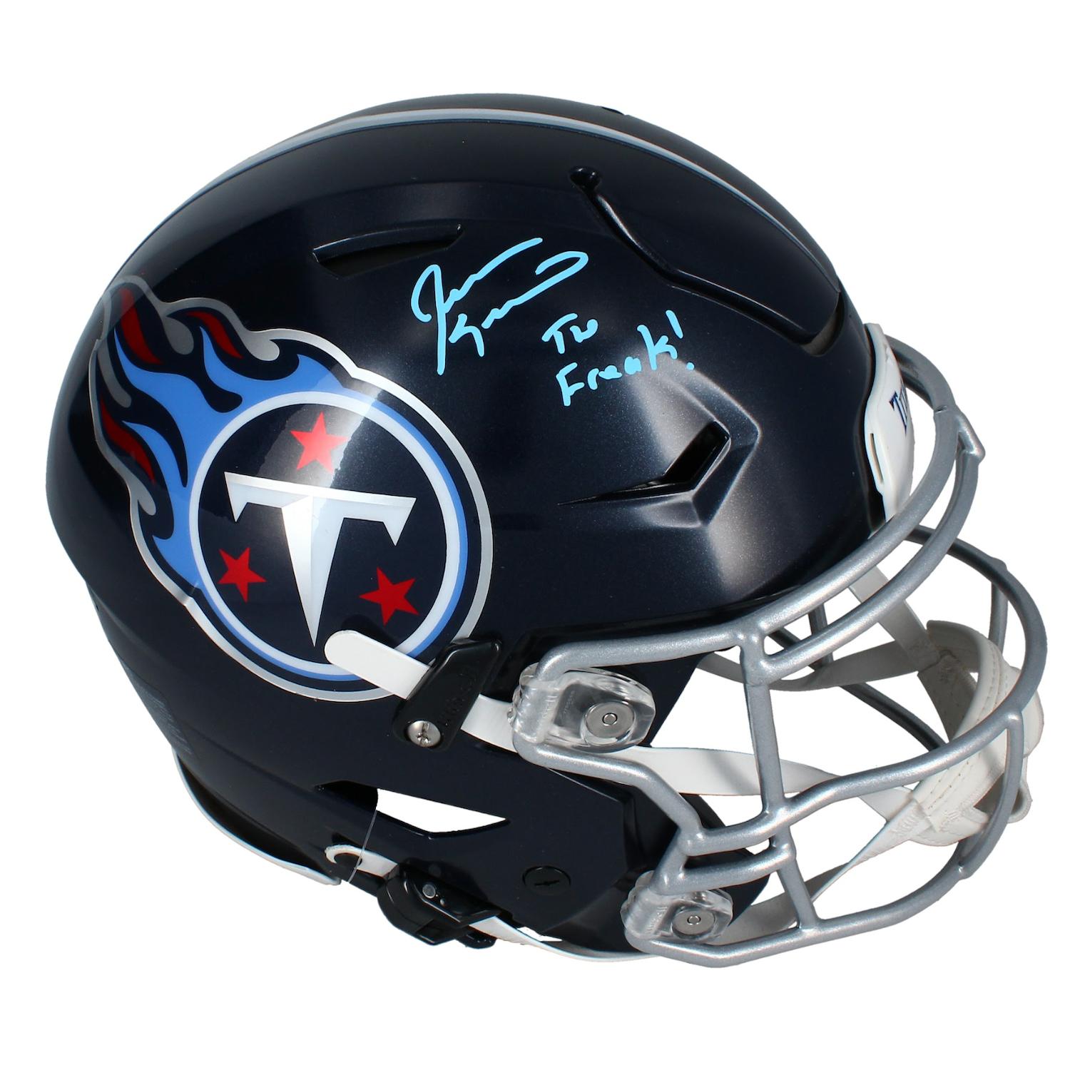 Jevon Kearse Signed Titans Full-Size Authentic On-Field Speedflex Helmet Inscribed "The Freak" (Beckett) at PristineAuction.com Jevon Kearse Signed Titans Full-Size Authentic On-Field Speedflex Helmet Inscribed "The Freak" (Beckett) at PristineAuction.com