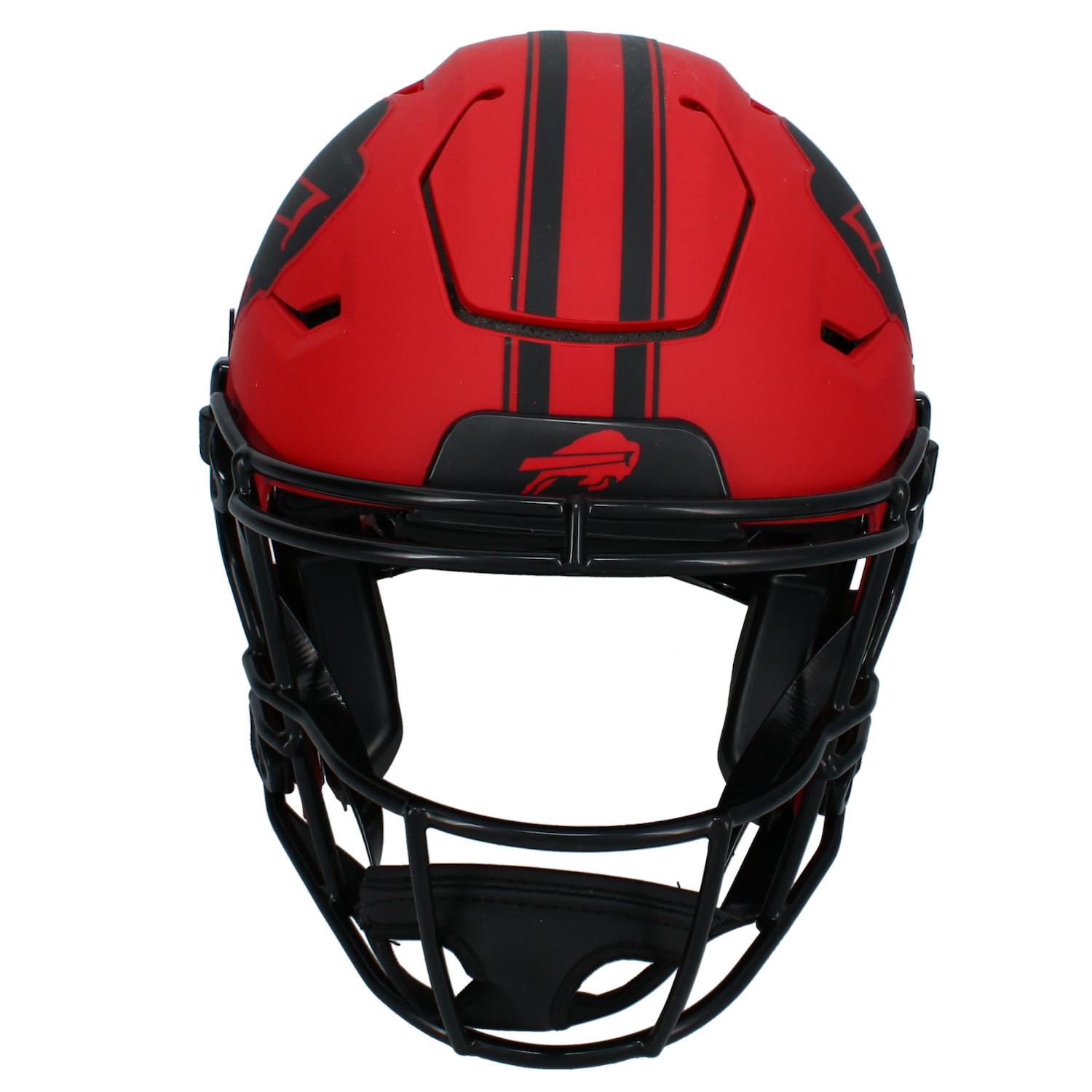 James Cook Signed Bills Full-Size Authentic On-Field Rave Alternate Speedflex Helmet (Beckett) at PristineAuction.com James Cook Signed Bills Full-Size Authentic On-Field Rave Alternate Speedflex Helmet (Beckett) at PristineAuction.com