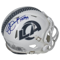 Eric Dickerson Signed Rams Salute To Service Alternate Mini Speed Helmet Inscribed "HOF 99" (Beckett) at PristineAuction.com