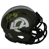 Marshall Faulk Signed Rams Salute To Service Alternate Mini Speed Helmet (Beckett) at PristineAuction.com