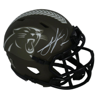Julius Peppers Signed Panthers Salute to Service Alternate Speed Mini Helmet (Beckett) at PristineAuction.com