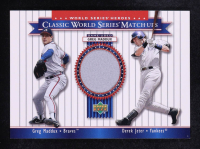 Greg Maddux / Derek Jeter 2002 Upper Deck World Series Heroes Classic Match-Ups Memorabilia JSY #MU99a at PristineAuction.com