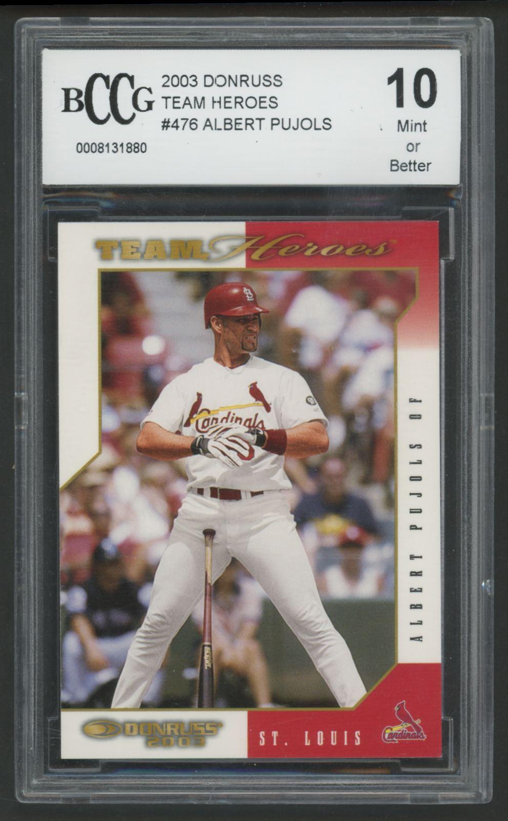 Albert Pujols 2003 Donruss Team Heroes #476 (BCCG 10) at PristineAuction.com Albert Pujols 2003 Donruss Team Heroes #476 (BCCG 10) at PristineAuction.com