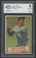Lou Gehrig 1961 Topps #405 (BCCG 9) at PristineAuction.com