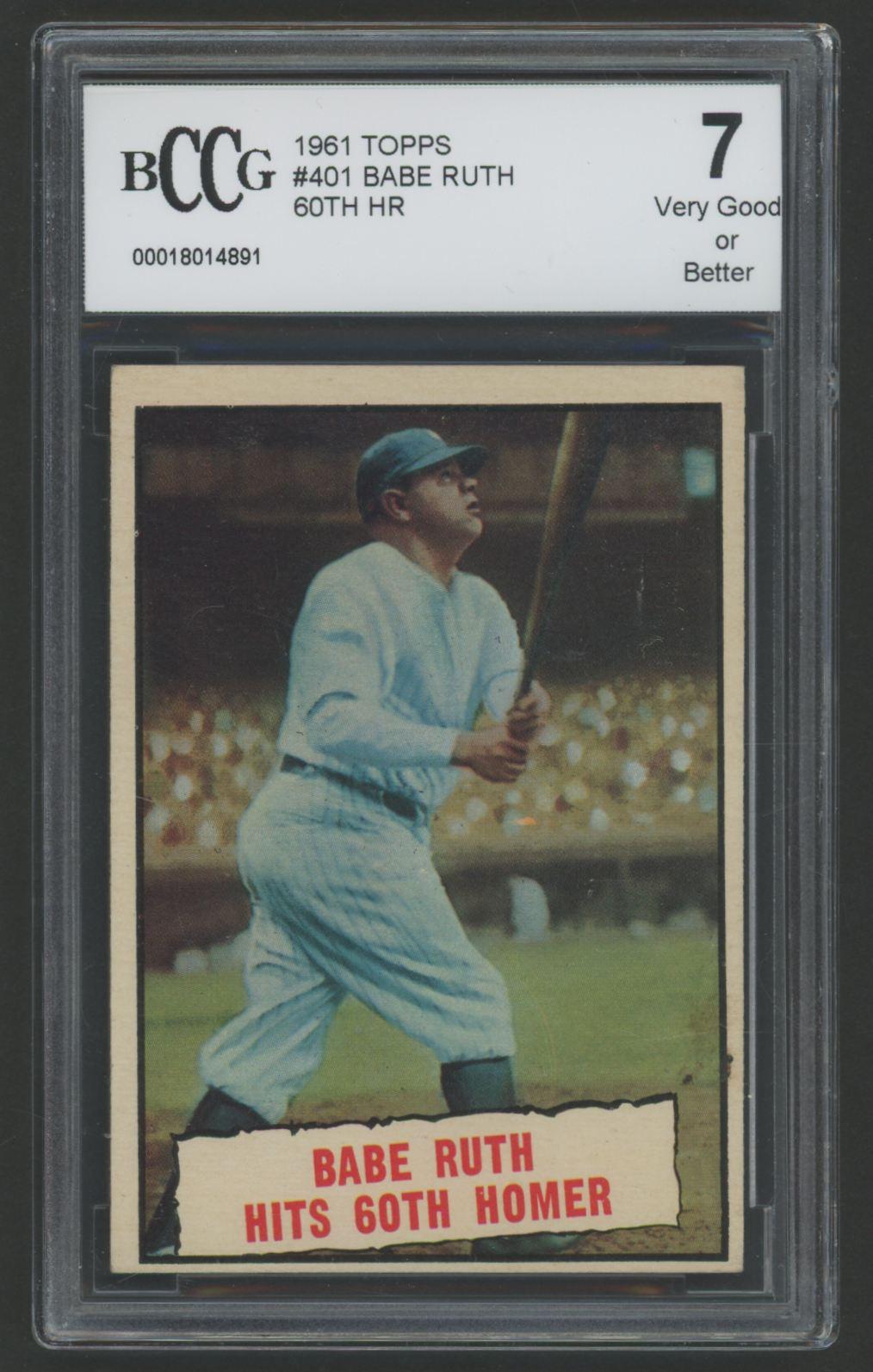 Babe Ruth 1961 Topps 60th HR #401 (BCCG 7) at PristineAuction.com Babe Ruth 1961 Topps 60th HR #401 (BCCG 7) at PristineAuction.com