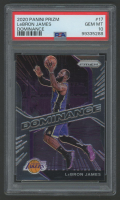 LeBron James 2020 Panini Prizm Dominance #17 (PSA 10) at PristineAuction.com