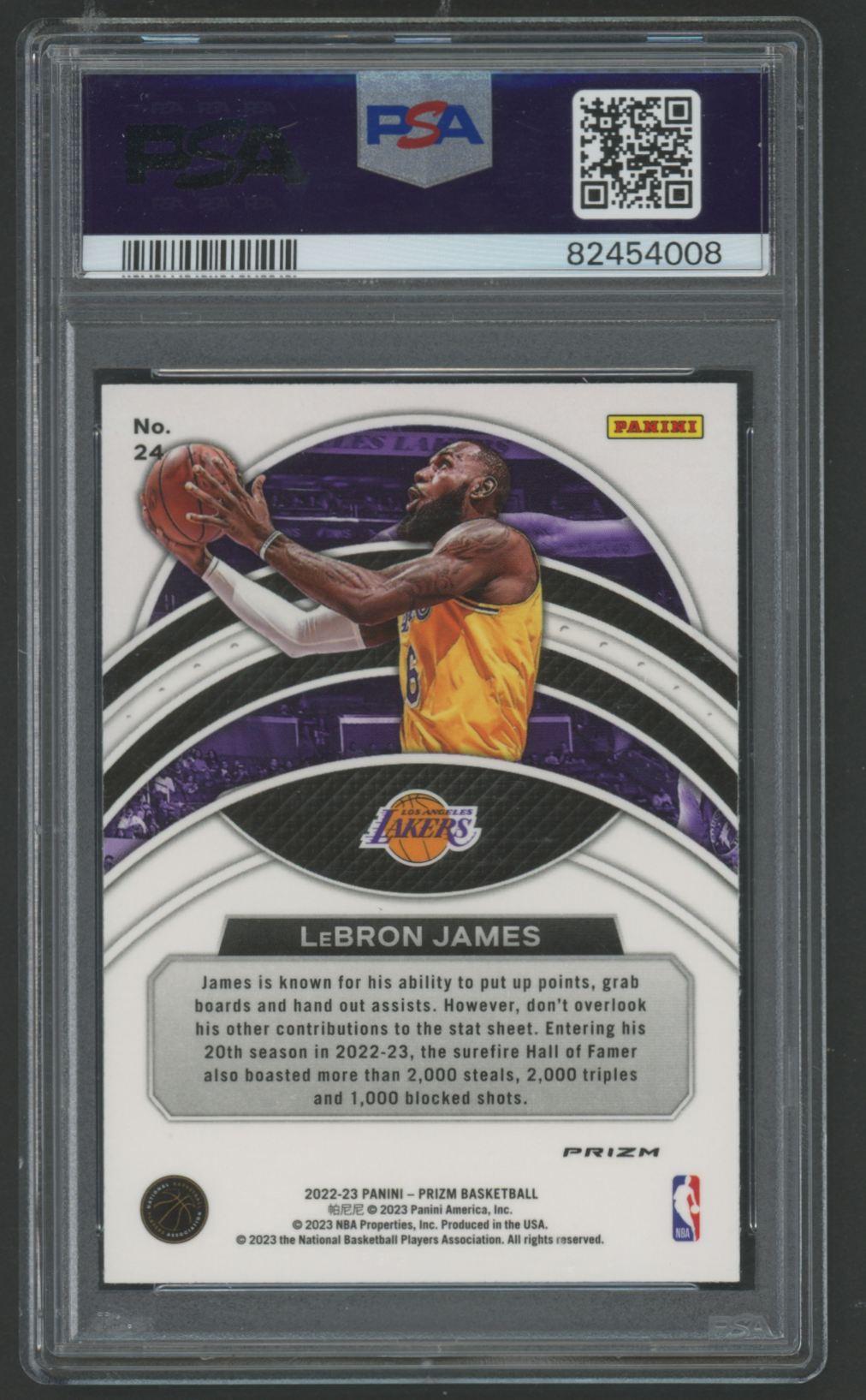 LeBron James 2022 Panini Prizm Dominance Silver Prizm #24 (PSA 10) at PristineAuction.com LeBron James 2022 Panini Prizm Dominance Silver Prizm #24 (PSA 10) at PristineAuction.com