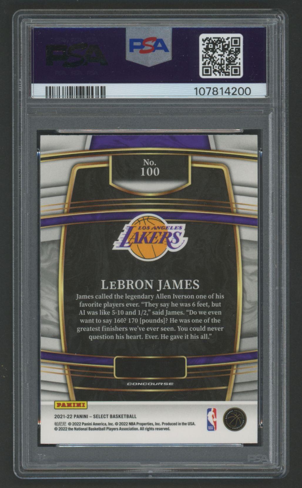 LeBron James 2021 Select Blue #100 (PSA 10) at PristineAuction.com LeBron James 2021 Select Blue #100 (PSA 10) at PristineAuction.com