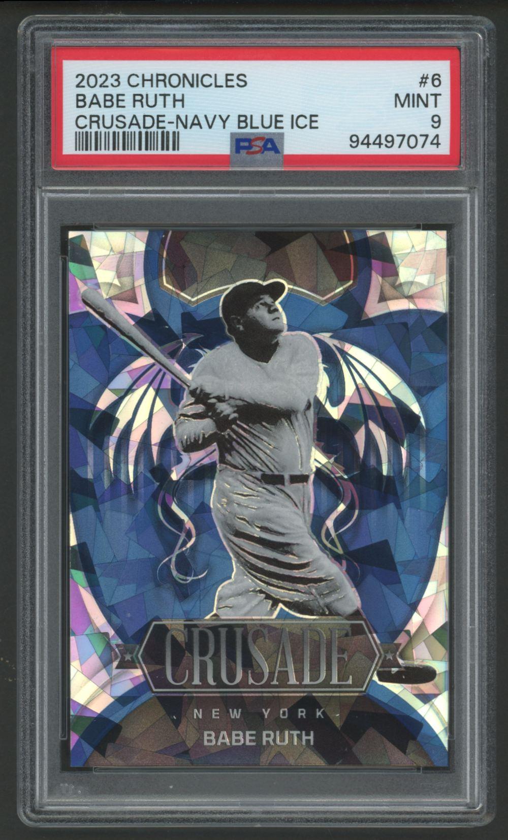 Babe Ruth 2023 Chronicles Crusade Navy Blue Ice #6 #6/25 (PSA 9) at PristineAuction.com Babe Ruth 2023 Chronicles Crusade Navy Blue Ice #6 #6/25 (PSA 9) at PristineAuction.com