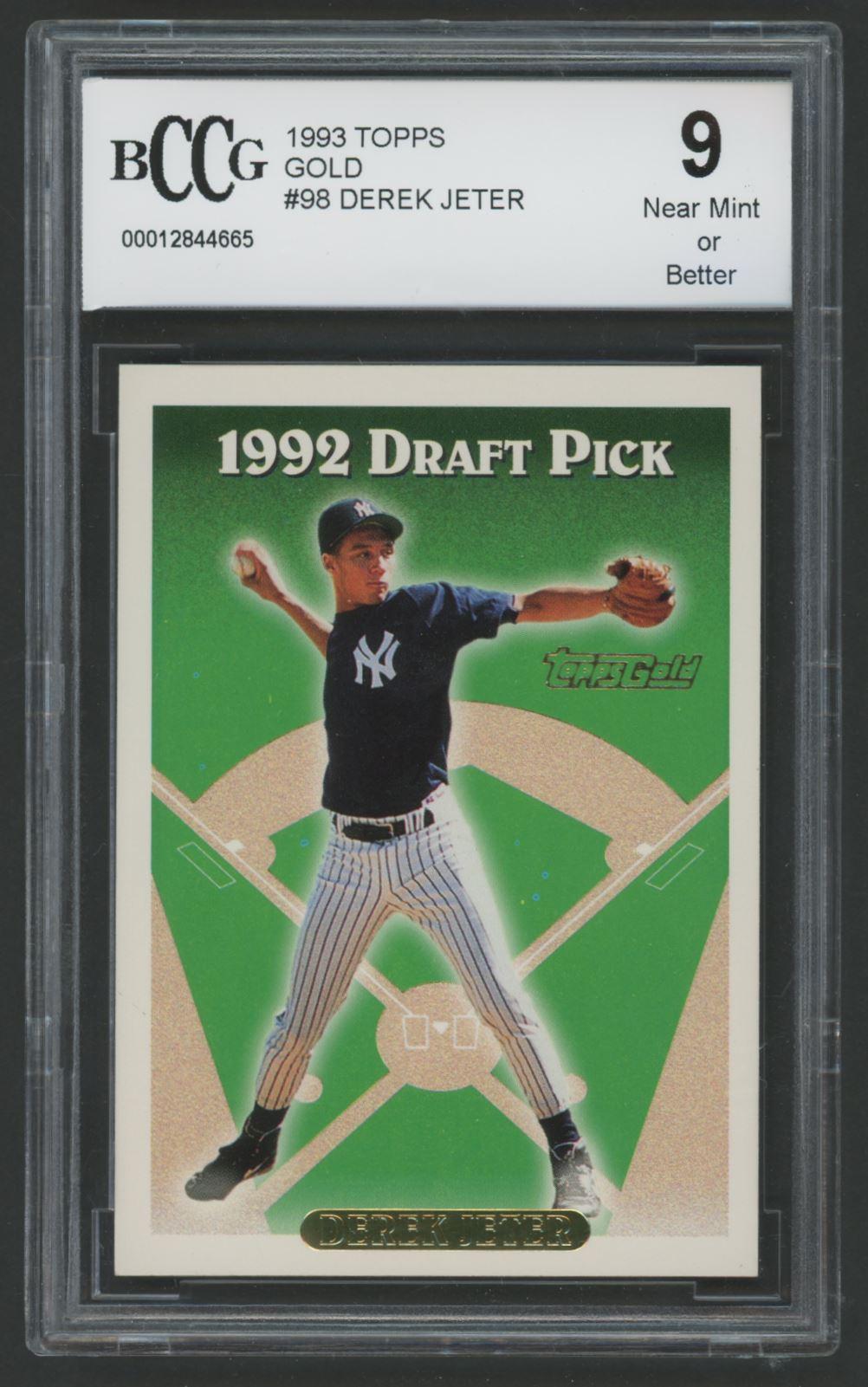 Derek Jeter 1993 Topps Gold #98 RC (BCCG 9) at PristineAuction.com Derek Jeter 1993 Topps Gold #98 RC (BCCG 9) at PristineAuction.com