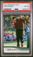 Tiger Woods 2001 Upper Deck Golf #1 RC (PSA 8) at PristineAuction.com