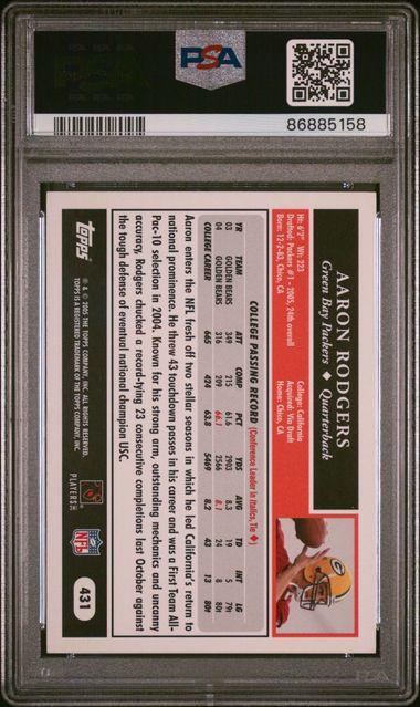 Aaron Rodgers 2005 Topps #431 RC (PSA 6) at PristineAuction.com Aaron Rodgers 2005 Topps #431 RC (PSA 6) at PristineAuction.com