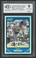 Clayton Kershaw 2007 Bowman Chrome Draft Future's Game Refractors #BDPP77 (BCCG 9) at PristineAuction.com