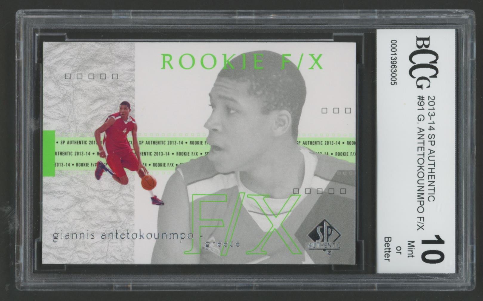Giannis Antetokounmpo 2013-14 SP Authentic #91 F/X RC (BCCG 10) at PristineAuction.com Giannis Antetokounmpo 2013-14 SP Authentic #91 F/X RC (BCCG 10) at PristineAuction.com