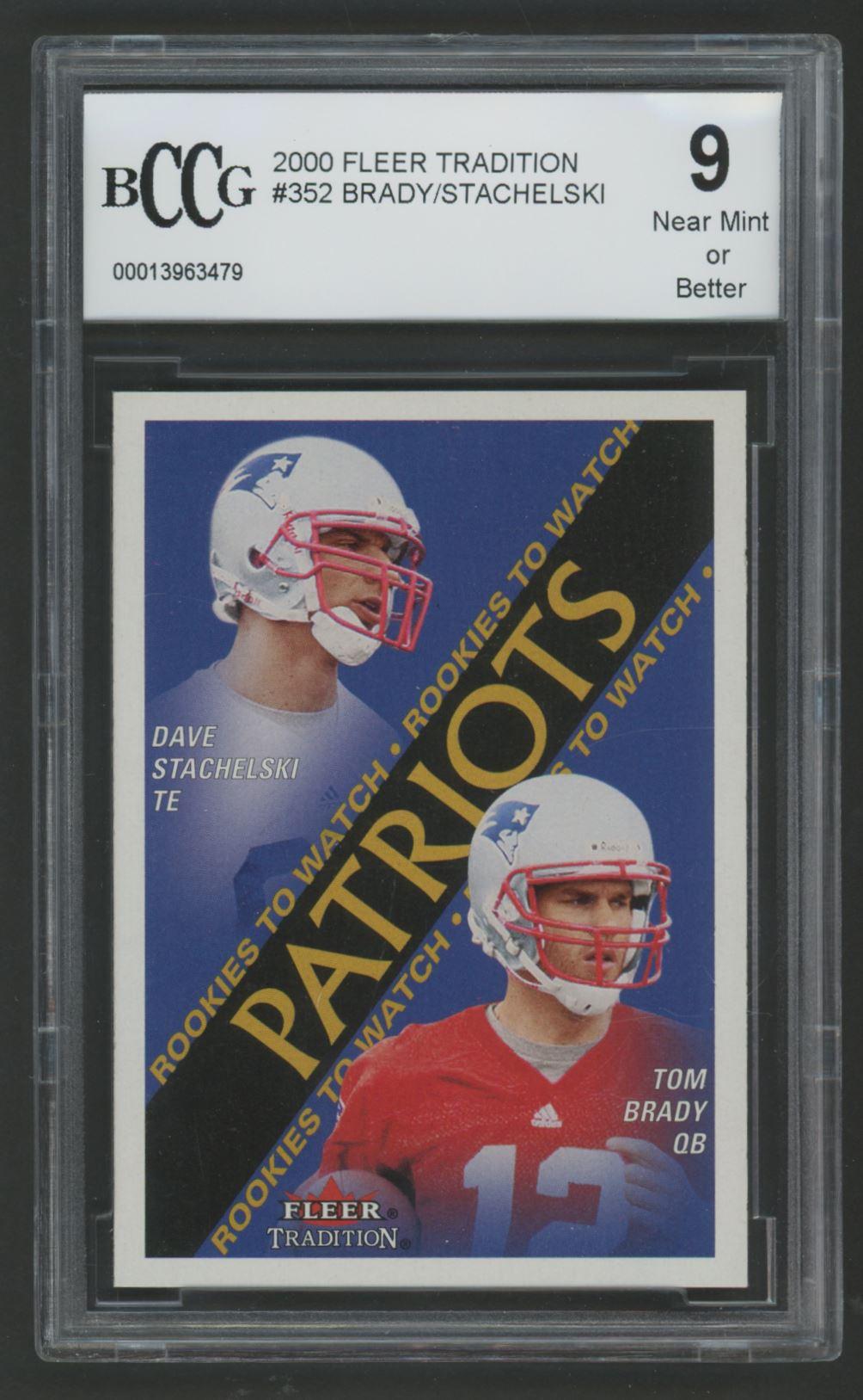 Tom Brady / Dave Stachelski 2000 Fleer Tradition #352 RC (BCCG 9) at PristineAuction.com Tom Brady / Dave Stachelski 2000 Fleer Tradition #352 RC (BCCG 9) at PristineAuction.com