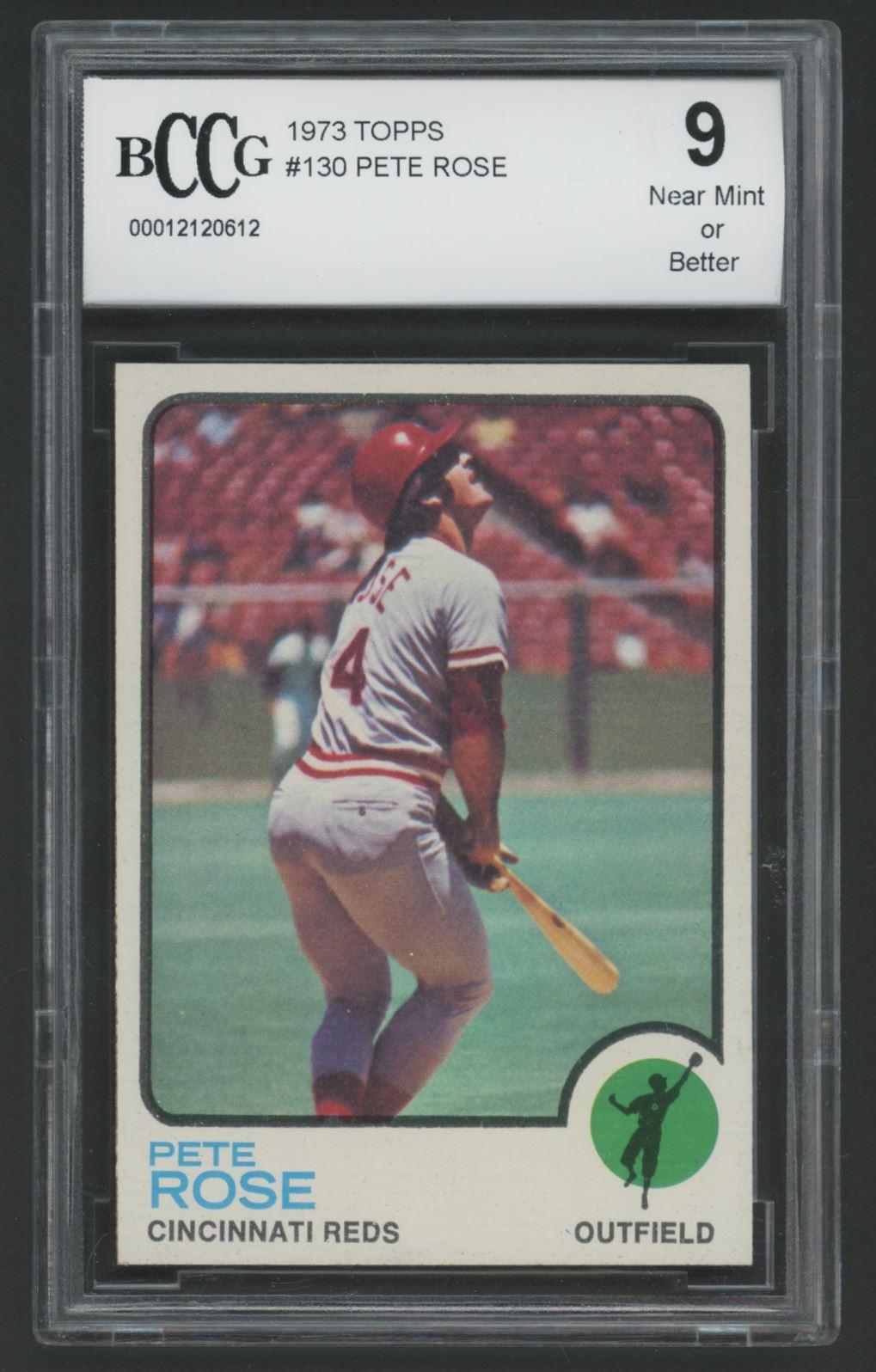 Pete Rose 1973 Topps #130 (BCCG 9) at PristineAuction.com Pete Rose 1973 Topps #130 (BCCG 9) at PristineAuction.com