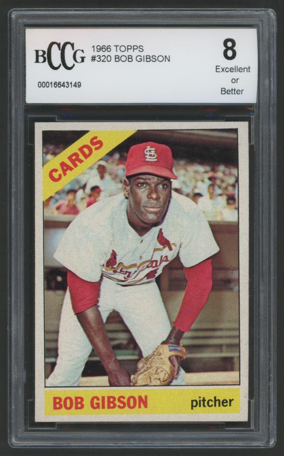 Bob Gibson 1966 Topps #320 (BCCG 8) at PristineAuction.com Bob Gibson 1966 Topps #320 (BCCG 8) at PristineAuction.com