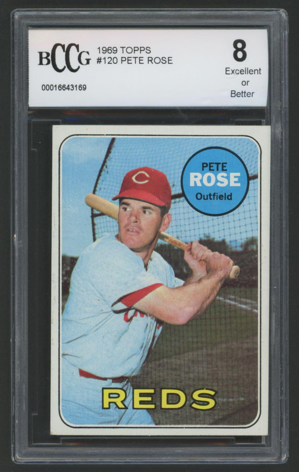 Pete Rose 1969 Topps #120 (BCCG 8) at PristineAuction.com Pete Rose 1969 Topps #120 (BCCG 8) at PristineAuction.com