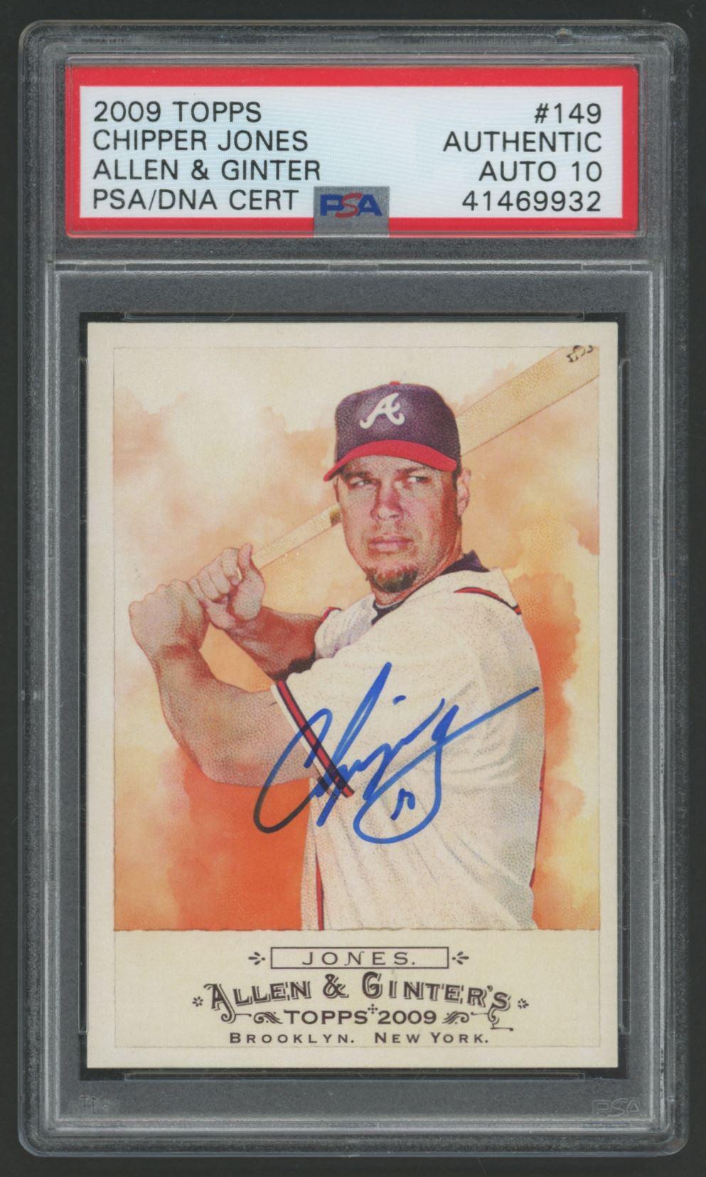 Chipper Jones Signed 2009 Topps Allen and Ginter #149 (PSA | Auto 10) at PristineAuction.com Chipper Jones Signed 2009 Topps Allen and Ginter #149 (PSA | Auto 10) at PristineAuction.com