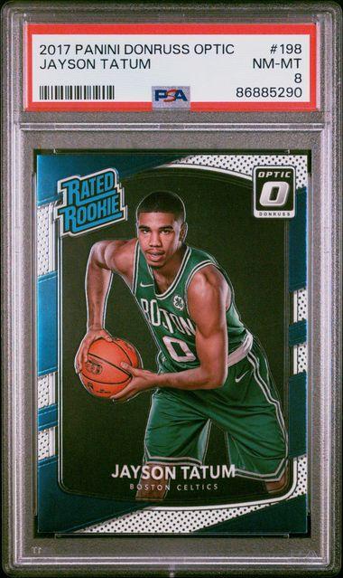 Jayson Tatum 2017 Donruss Optic RR #198 (PSA 8) at PristineAuction.com Jayson Tatum 2017 Donruss Optic RR #198 (PSA 8) at PristineAuction.com