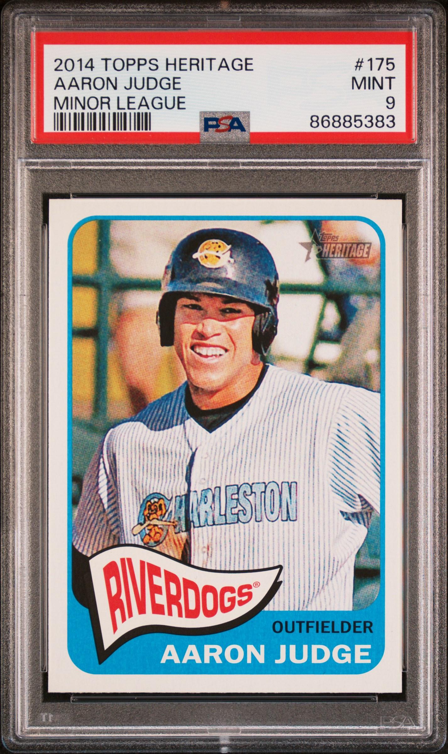 Aaron Judge 2014 Topps Heritage Minor League #175 RC (PSA 9) at PristineAuction.com Aaron Judge 2014 Topps Heritage Minor League #175 RC (PSA 9) at PristineAuction.com